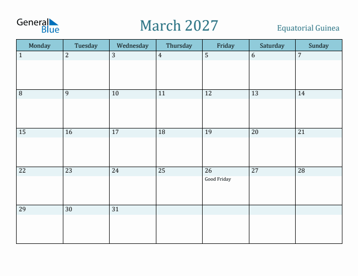 March 2027 Calendar with Holidays