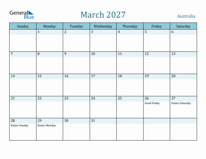 March 2027 Calendar with Holidays