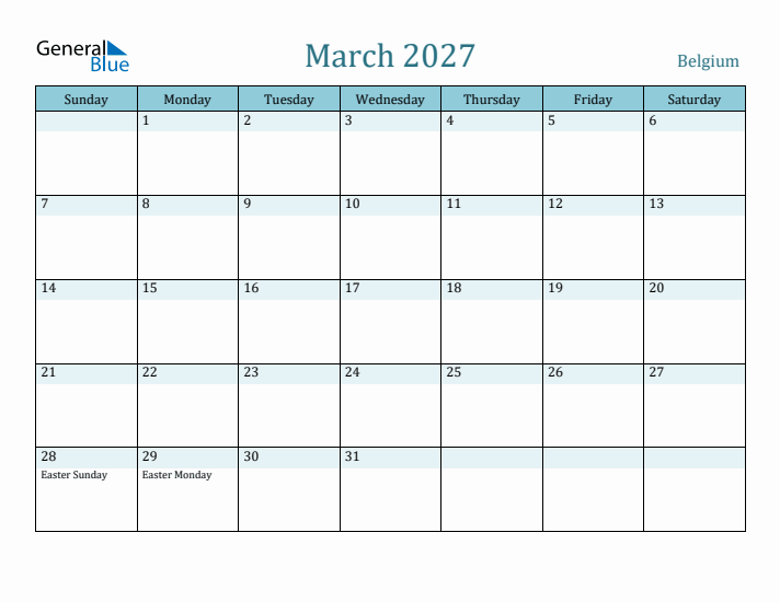 March 2027 Calendar with Holidays