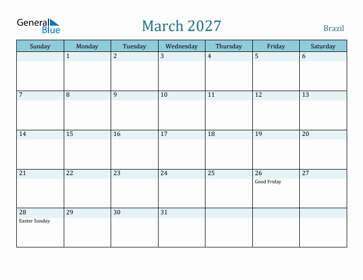 March 2027 Calendar with Holidays