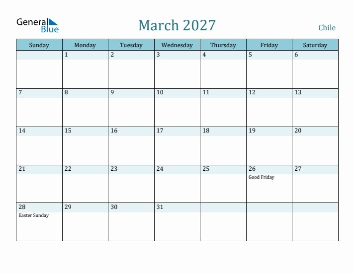 March 2027 Calendar with Holidays