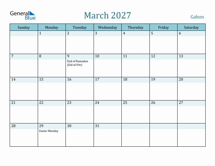 March 2027 Calendar with Holidays