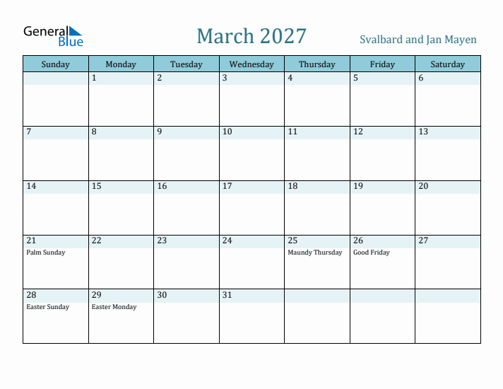 March 2027 Calendar with Holidays