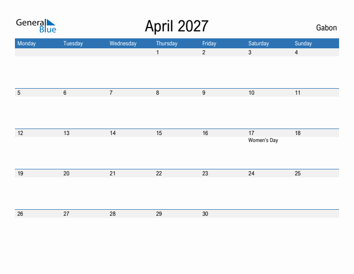 Fillable April 2027 Calendar