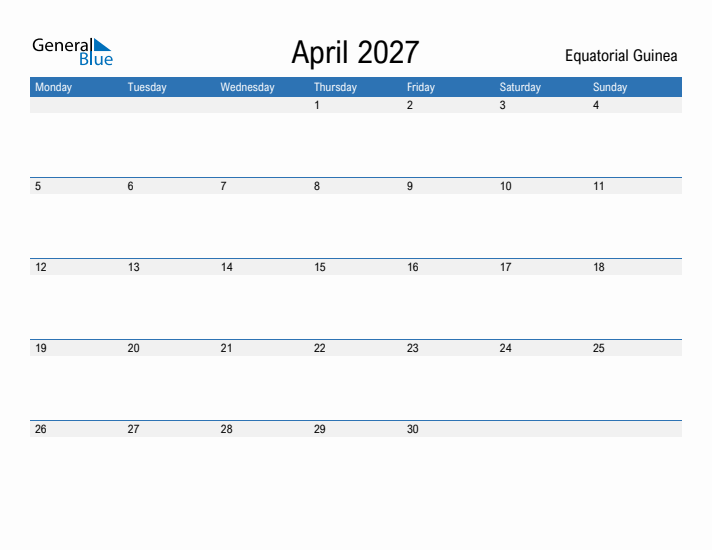 Fillable April 2027 Calendar