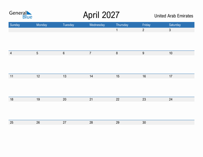 Fillable April 2027 Calendar