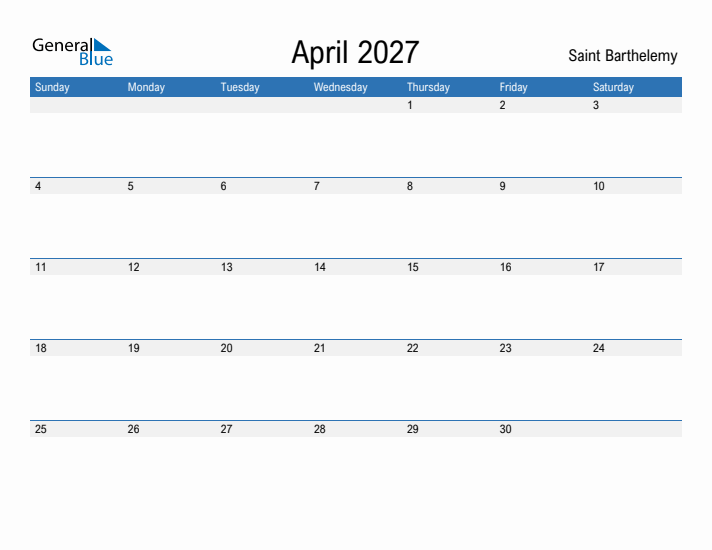 Fillable April 2027 Calendar