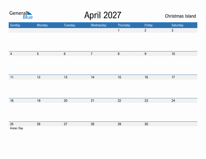 Fillable April 2027 Calendar