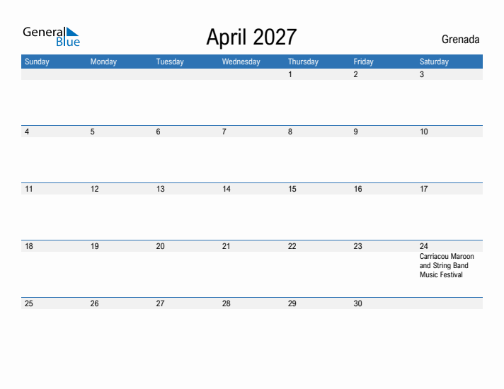 Fillable April 2027 Calendar