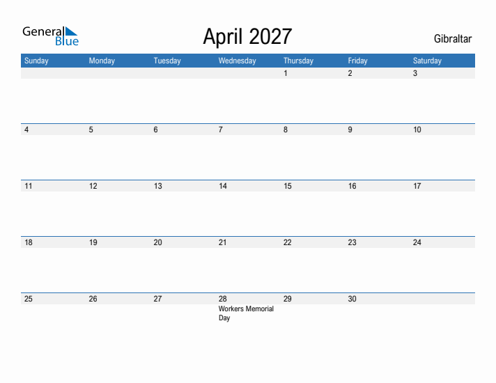 Fillable April 2027 Calendar