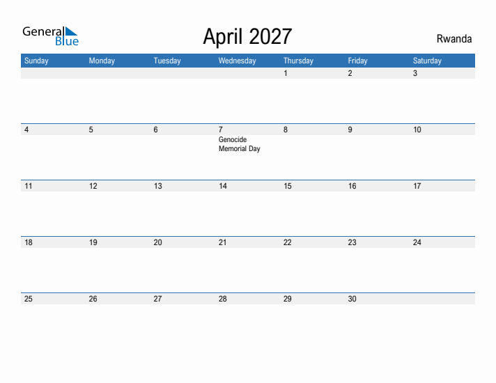 Fillable April 2027 Calendar