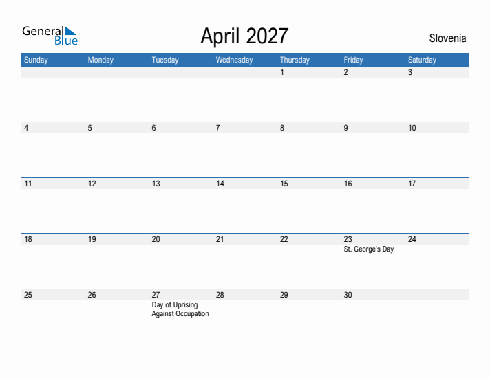 Fillable April 2027 Calendar