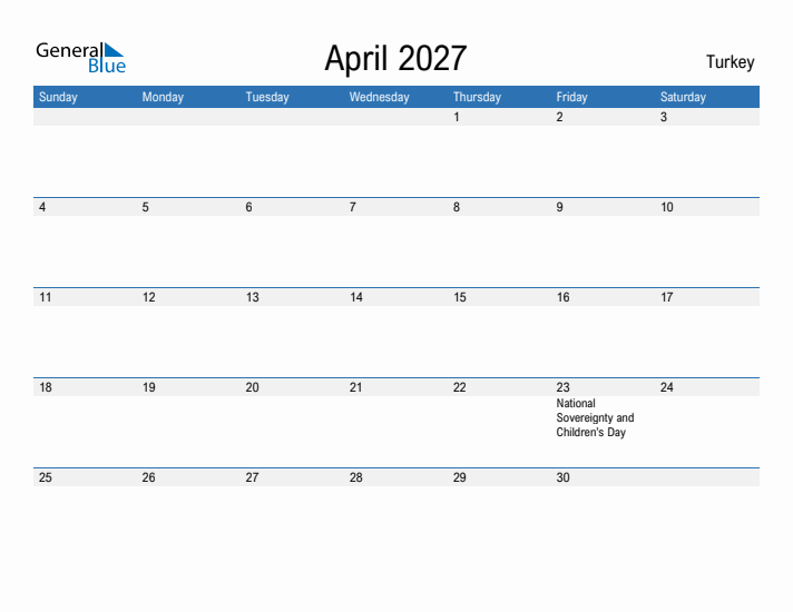 Fillable April 2027 Calendar