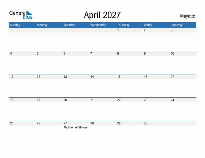 Fillable April 2027 Calendar