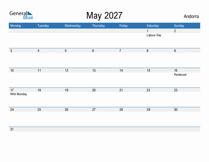 Fillable May 2027 Calendar