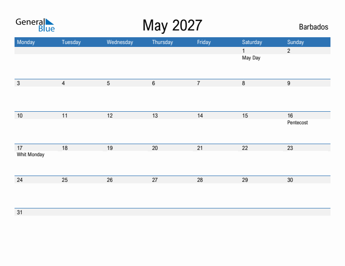 Fillable May 2027 Calendar