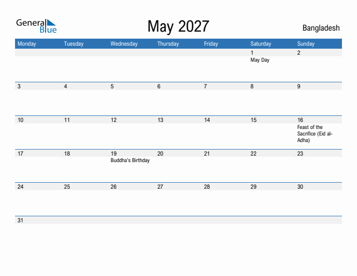 Fillable May 2027 Calendar