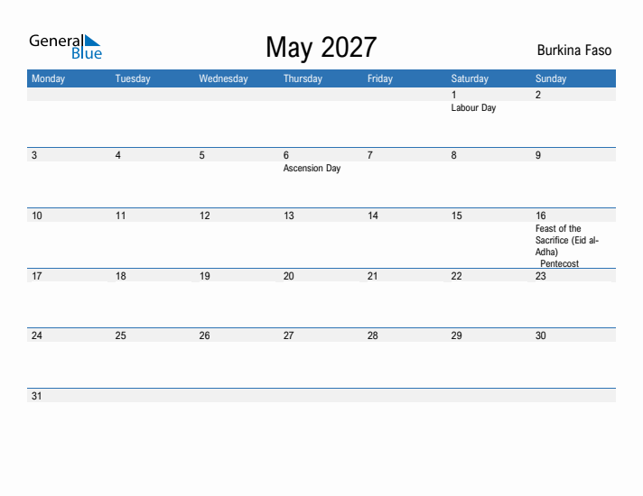 Fillable May 2027 Calendar