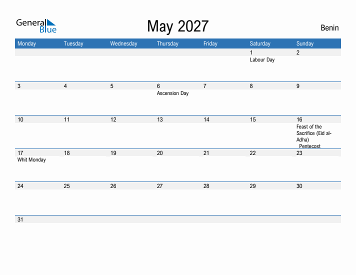 Fillable May 2027 Calendar