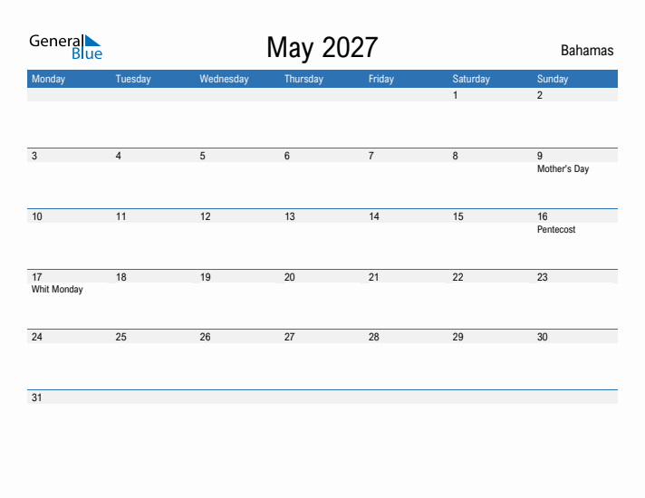 Fillable May 2027 Calendar