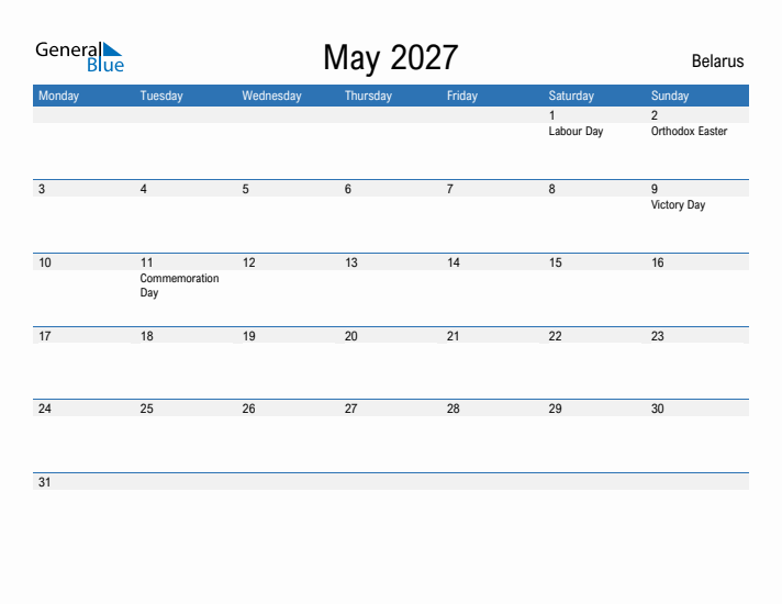 Fillable May 2027 Calendar