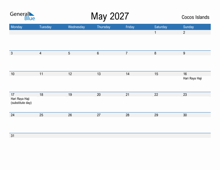 Fillable May 2027 Calendar