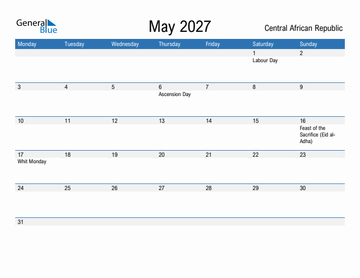 Fillable May 2027 Calendar