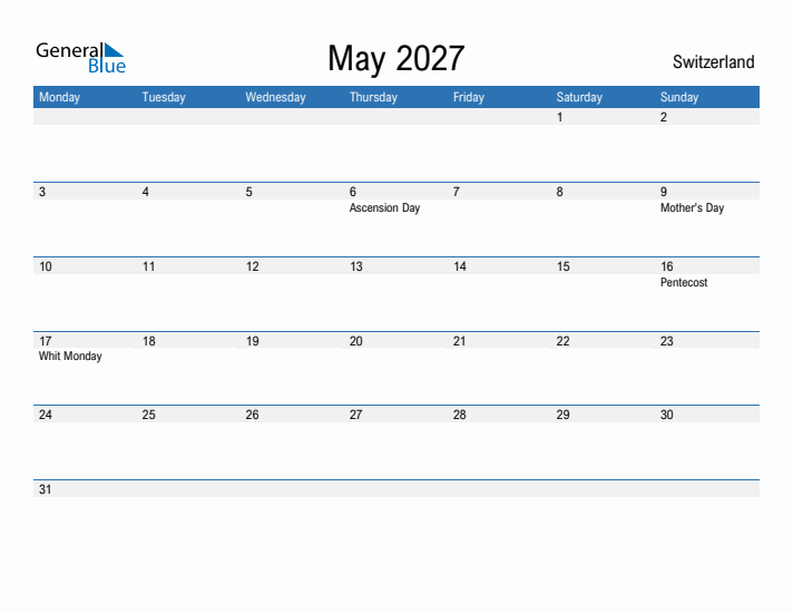 Fillable May 2027 Calendar