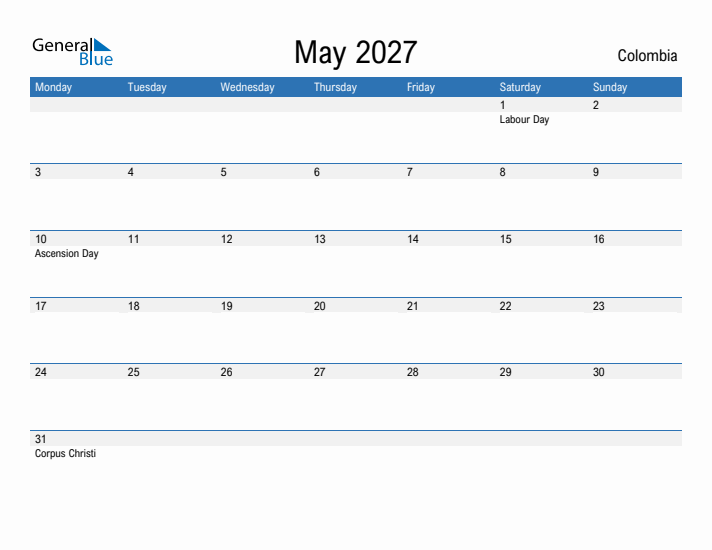 Fillable May 2027 Calendar