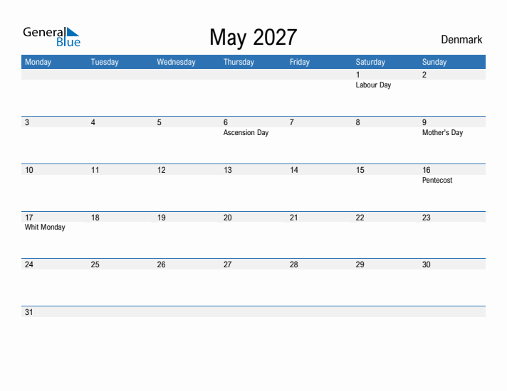 Fillable May 2027 Calendar