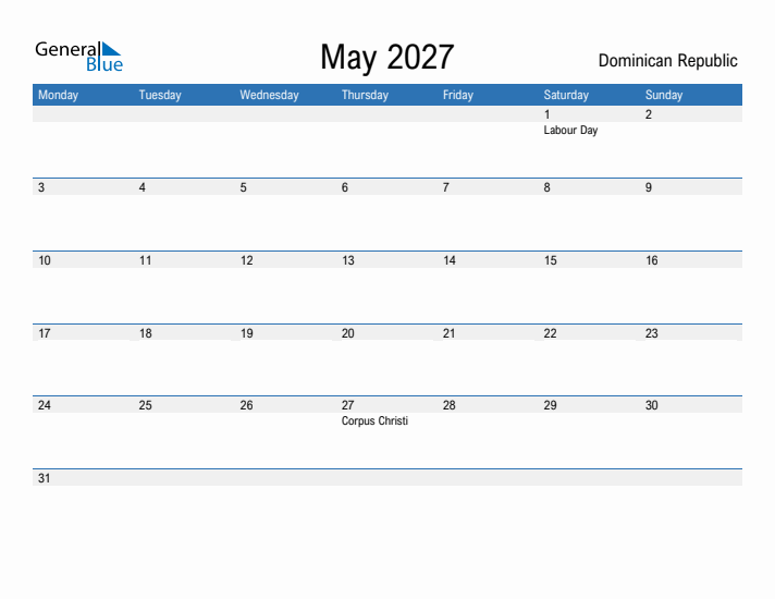 Fillable May 2027 Calendar