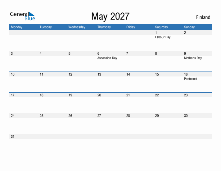 Fillable May 2027 Calendar