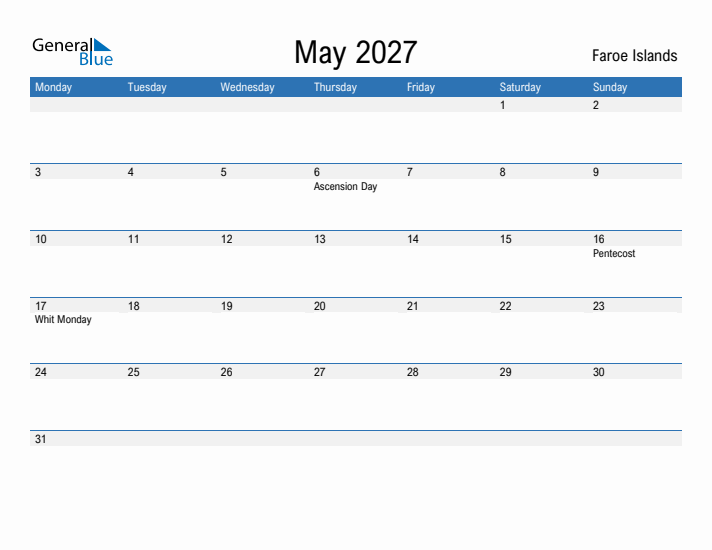 Fillable May 2027 Calendar