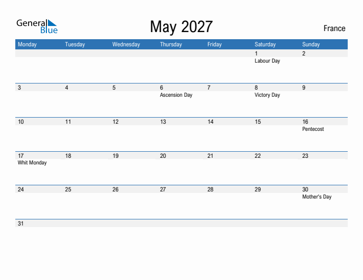 Fillable May 2027 Calendar