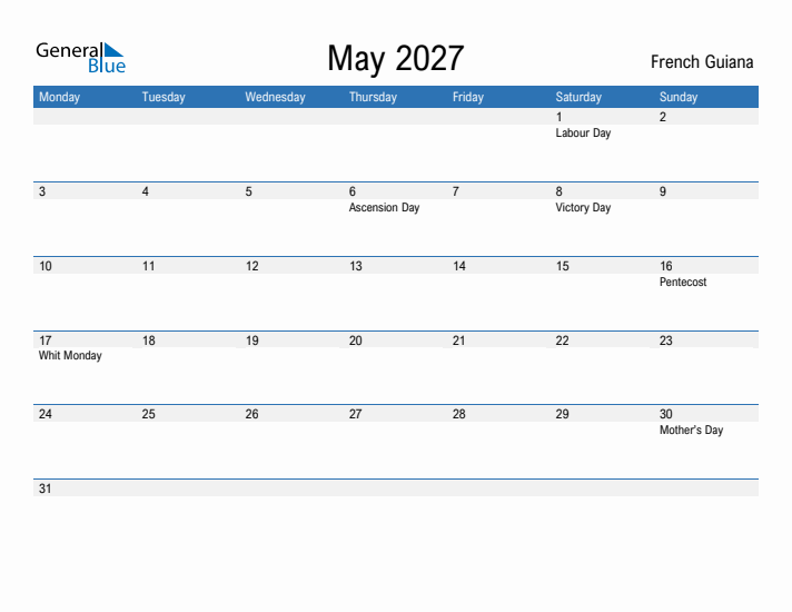 Fillable May 2027 Calendar