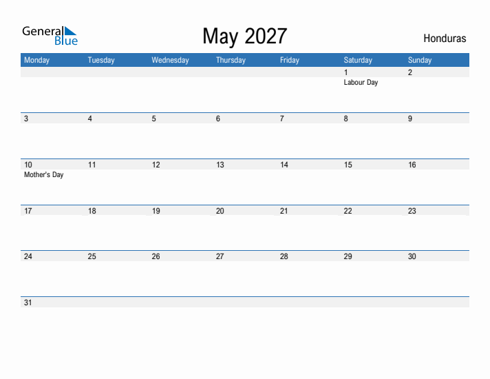 Fillable May 2027 Calendar