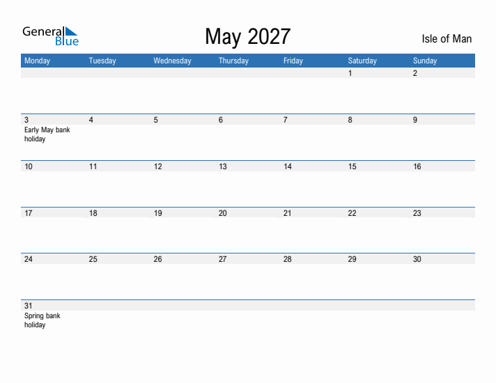 Fillable May 2027 Calendar