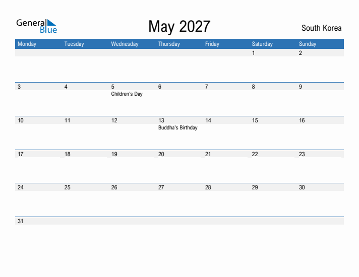 Fillable May 2027 Calendar