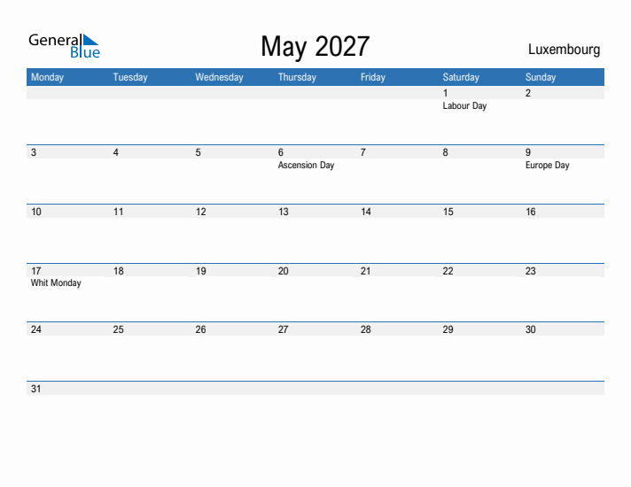 Fillable May 2027 Calendar