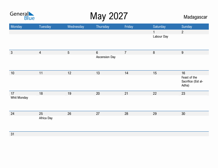 Fillable May 2027 Calendar