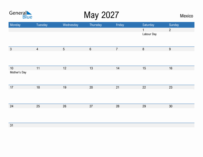 Fillable May 2027 Calendar