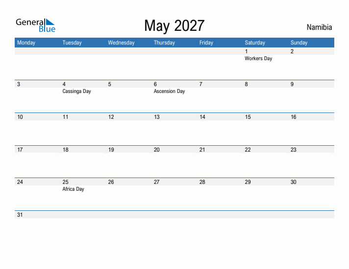 Fillable May 2027 Calendar