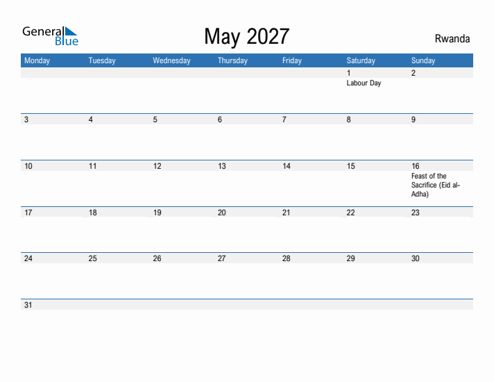 Fillable May 2027 Calendar