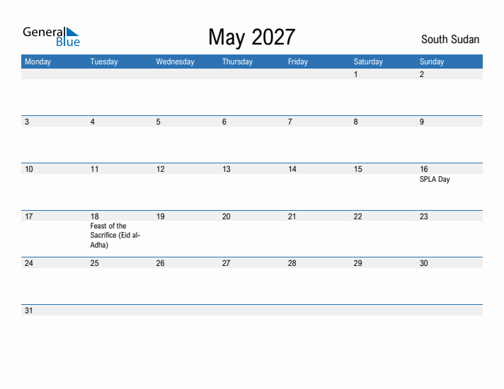 Fillable May 2027 Calendar