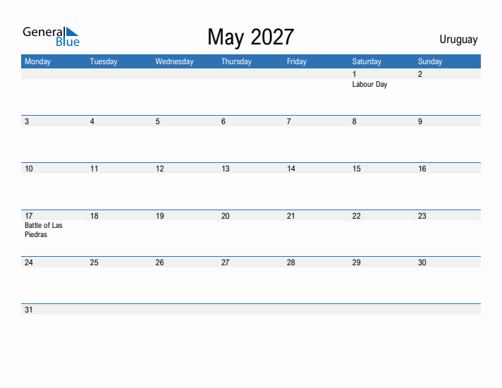 Fillable May 2027 Calendar