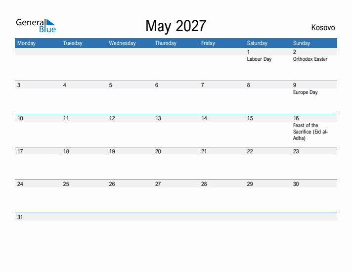 Fillable May 2027 Calendar