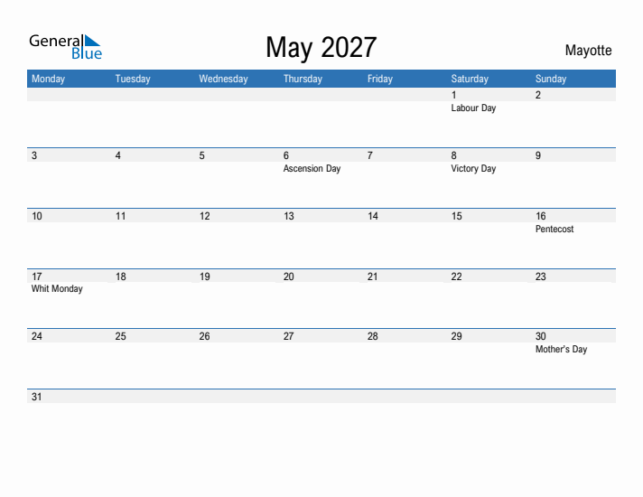 Fillable May 2027 Calendar