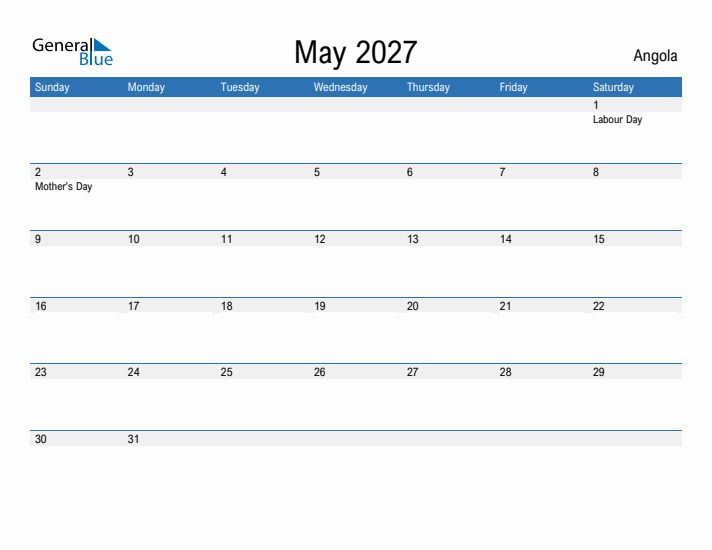 Fillable May 2027 Calendar