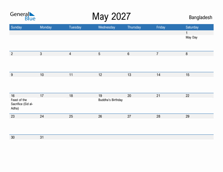 Fillable May 2027 Calendar