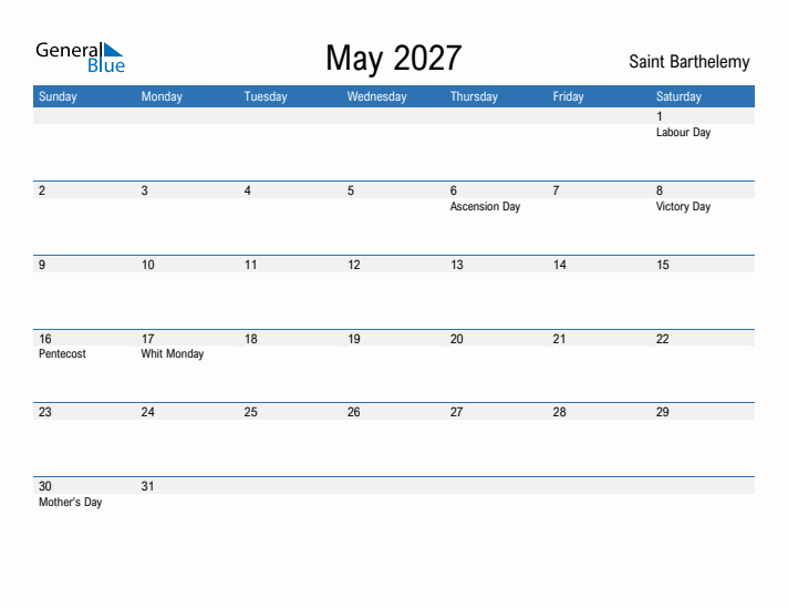 Fillable May 2027 Calendar